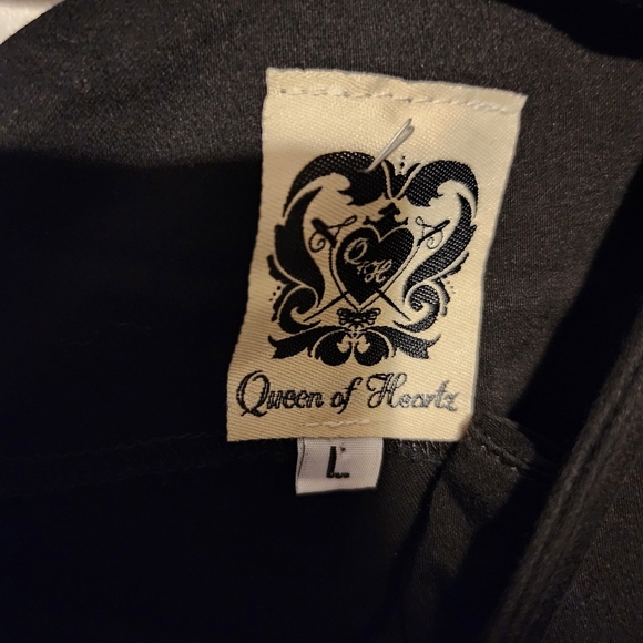 Queen Of Hearts Black Dress Size L - Picture 4 of 4